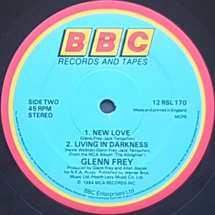 12 RSL 170 Smuggler's blues (Miami vice) Glenn Frey / Jack Tempchin / Hawk Wolinski from the BBC records and Tapes library Label